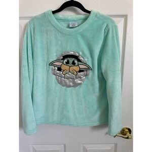 Disney Star Wars The Child Grogu Plush Fleece Long Sleeve Sleepshirt Kids cute!